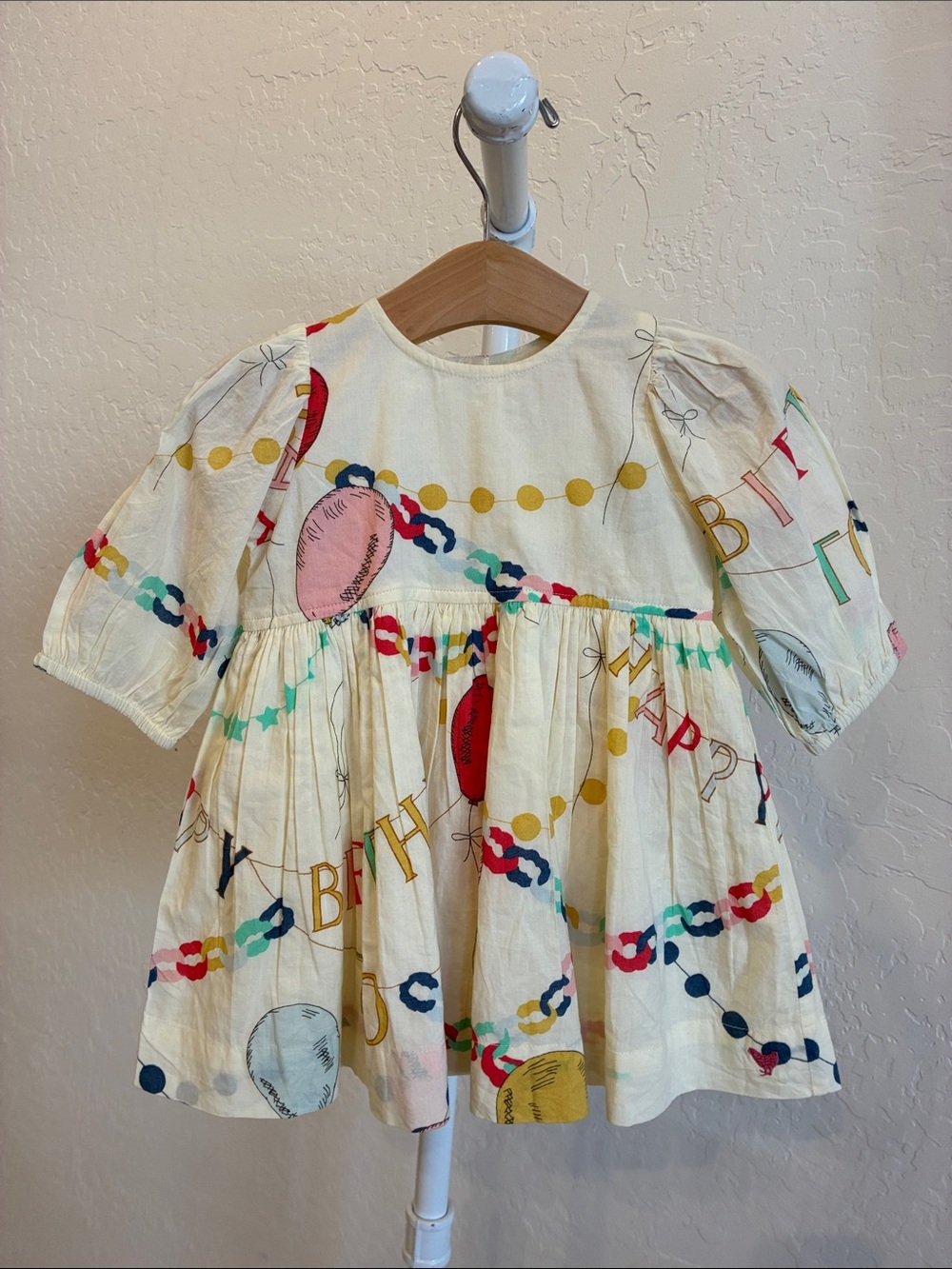 Pink Chicken Cream Party Balloon Print Dress